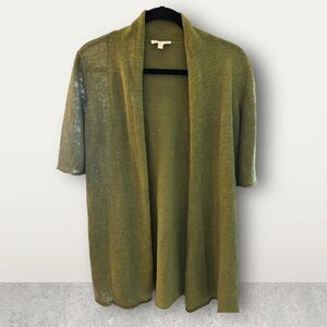 Elie Tahari Olive Green Open Front Cardigan